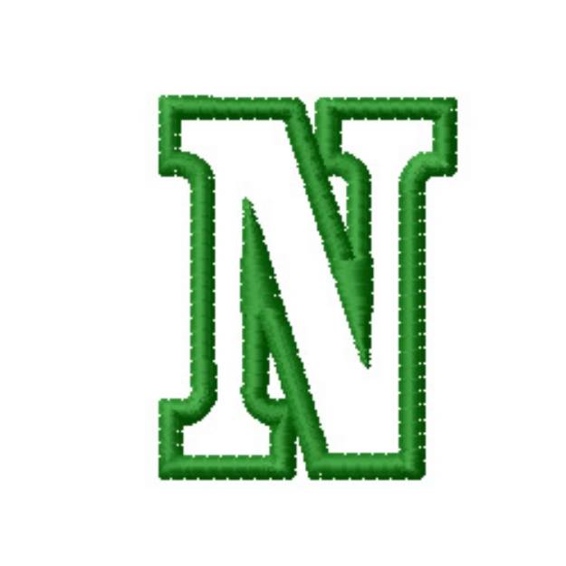 Picture of Kids Block Letter N Machine Embroidery Design