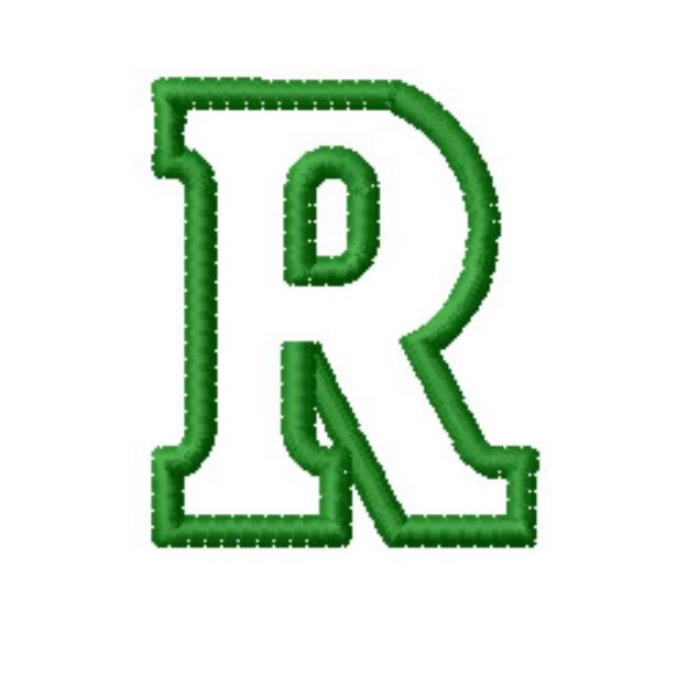 Picture of Kids Block Letter R Machine Embroidery Design