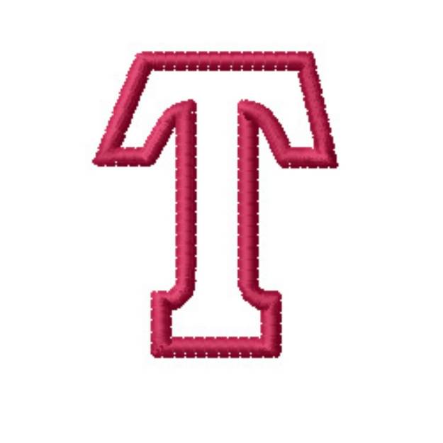 Picture of Kids Block Letter T Machine Embroidery Design