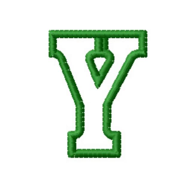 Picture of Kids Block Letter Y Machine Embroidery Design