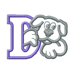 Kids Letter D Machine Embroidery Design