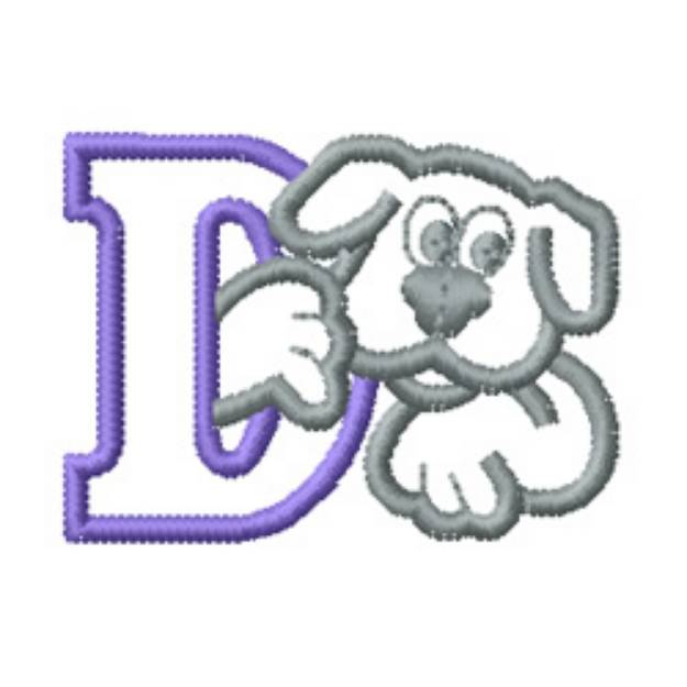 Picture of Kids Letter D Machine Embroidery Design