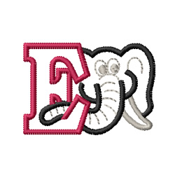 Kids Letter E Machine Embroidery Design