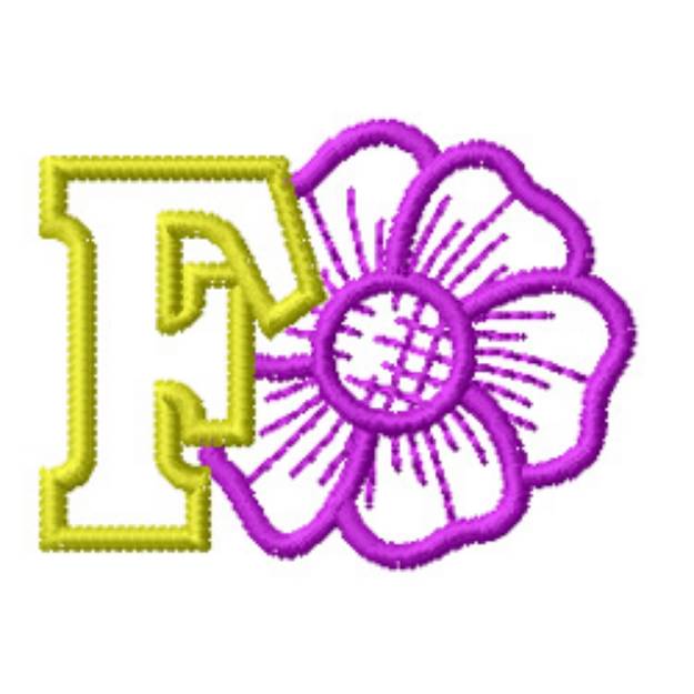 Picture of Kids Letter F Machine Embroidery Design