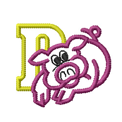 Kids Letter P Machine Embroidery Design