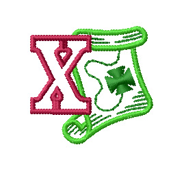 Kids Letter X Machine Embroidery Design