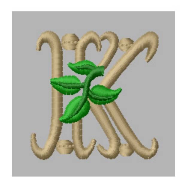 Picture of Victorian Letter K Machine Embroidery Design
