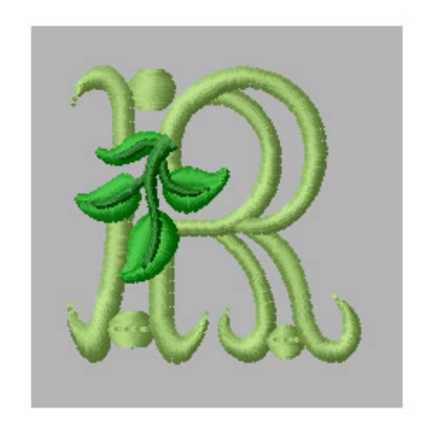 Picture of Victorian Letter R Machine Embroidery Design