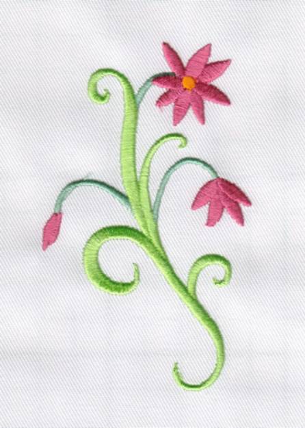 Picture of Swirly Flowers Machine Embroidery Design