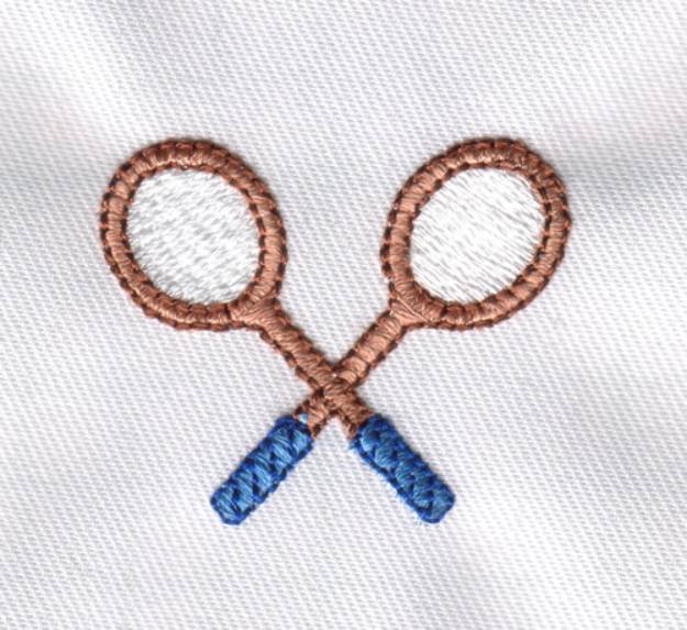 Picture of Crossed Rackets Machine Embroidery Design