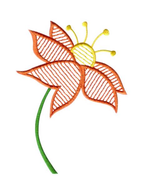 Picture of Lined Flower Machine Embroidery Design