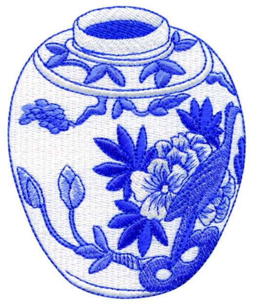 Picture of Oriental Vase Machine Embroidery Design