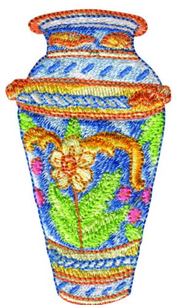 Picture of Large Vase Machine Embroidery Design