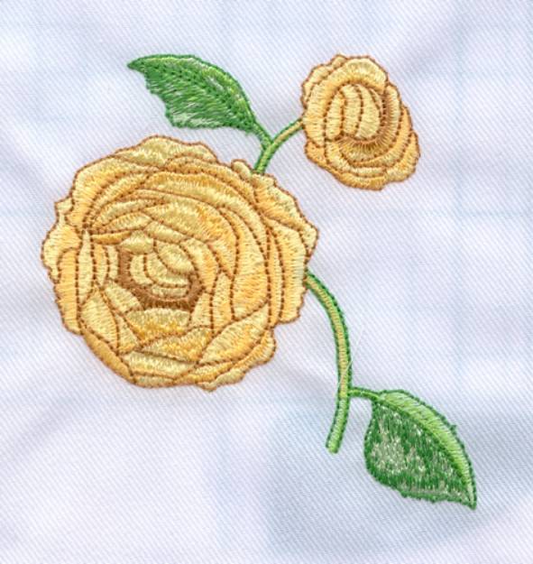 Picture of Double Rose Machine Embroidery Design