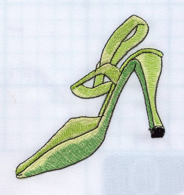 Picture of Green High Heel Machine Embroidery Design