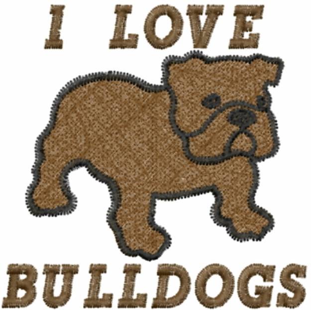 Picture of Bulldog-I Love Bulldogs Machine Embroidery Design