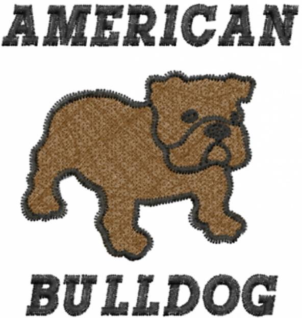 Picture of Bulldog-American Bulldog Machine Embroidery Design