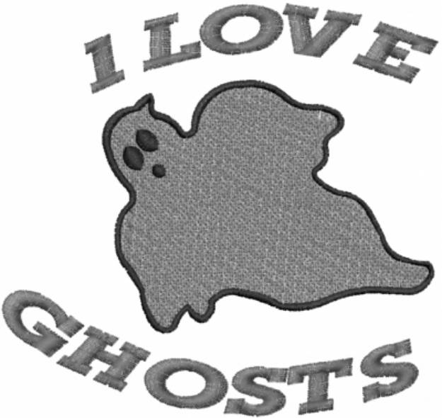 Picture of I Love Ghosts Machine Embroidery Design