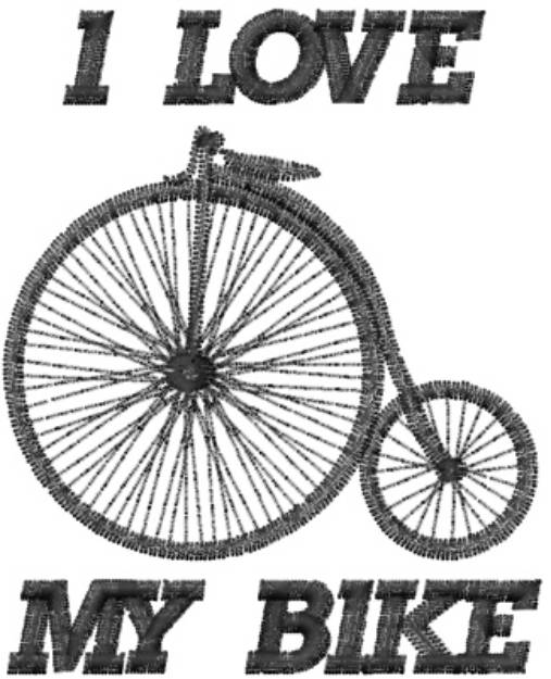 Picture of I Love My Bike Machine Embroidery Design