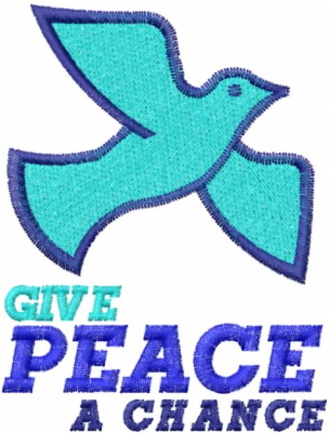 Picture of Give Peace a Chance Machine Embroidery Design