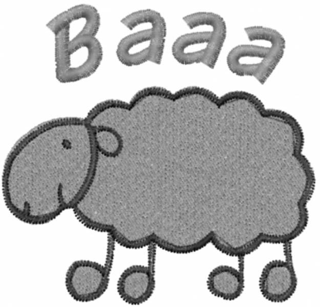 Picture of Baaa Baa Black Sheep Machine Embroidery Design