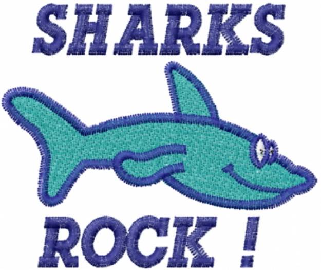 Picture of Sharks Rock! Machine Embroidery Design