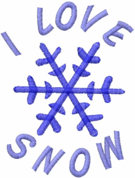 Picture of I Love Snow 2 Machine Embroidery Design