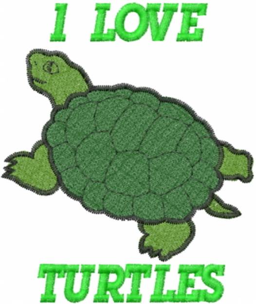 Picture of I Love Turtles Machine Embroidery Design
