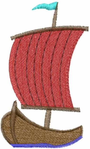 Picture of Viking Boat Machine Embroidery Design
