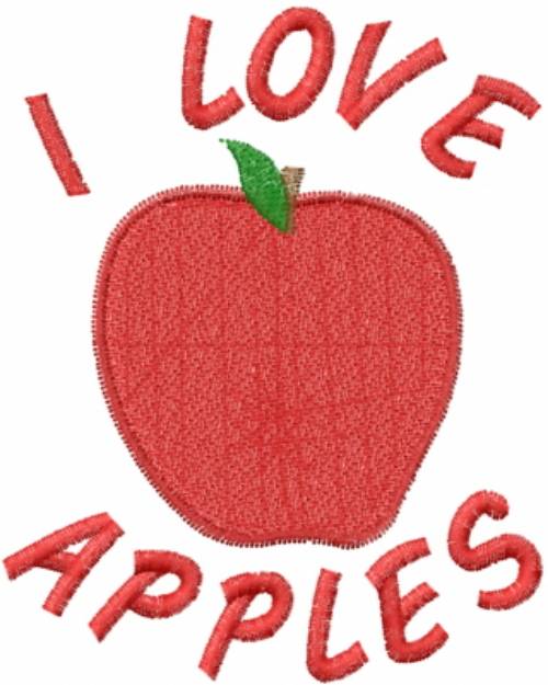 Picture of Apple 1 I LOVE APPLES Machine Embroidery Design