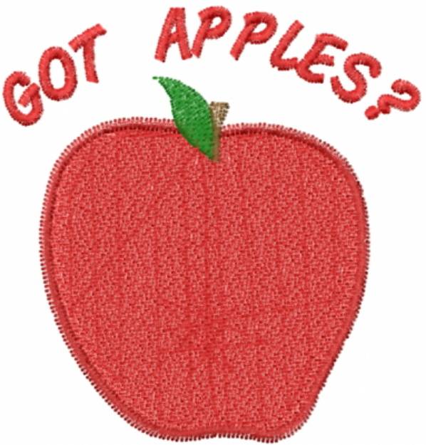 Picture of Apple 1 GOT APPLES? Machine Embroidery Design
