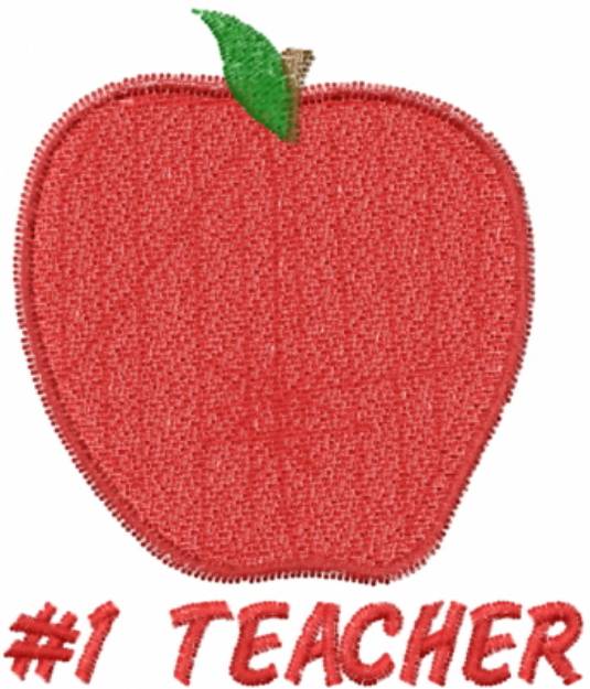 Picture of Apple 1 #1 TEACHER Machine Embroidery Design