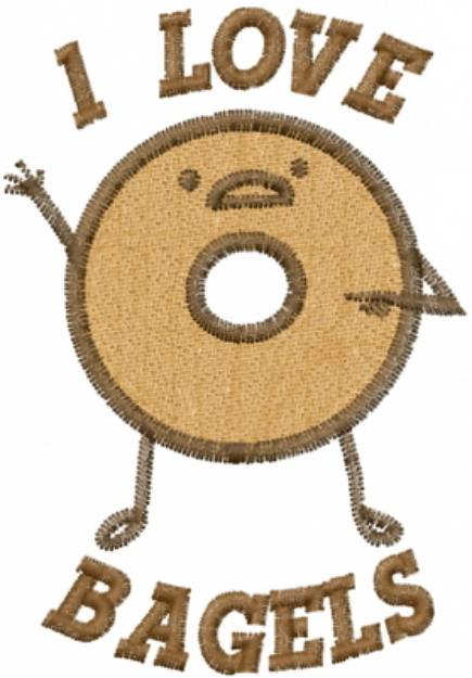 Picture of I LOVE BAGELS Machine Embroidery Design