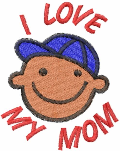 Picture of Boy I LOVE MY MOM Machine Embroidery Design