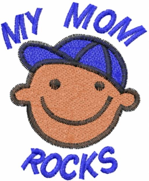 Picture of Boy MY MOM ROCKS Machine Embroidery Design
