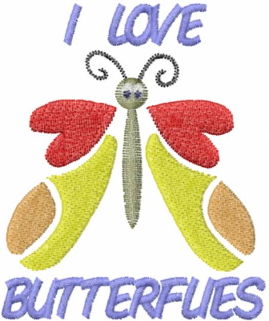 Picture of Butterfly I LOVE BUTTERFLIES Machine Embroidery Design
