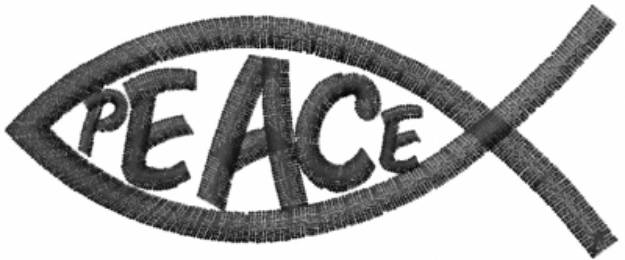 Picture of Christian Fish PEACE Machine Embroidery Design