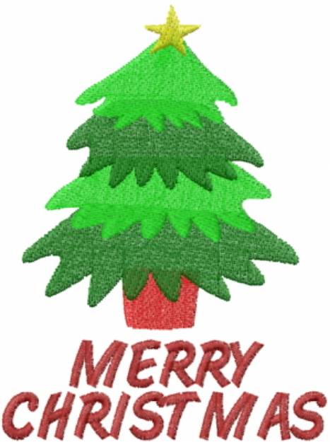 Picture of Christmas Tree MERRY CHRISTMAS Machine Embroidery Design