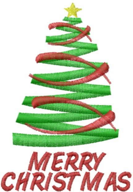 Picture of Christmas tree retro Machine Embroidery Design