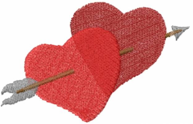 Picture of Hearts and Arrow Machine Embroidery Design