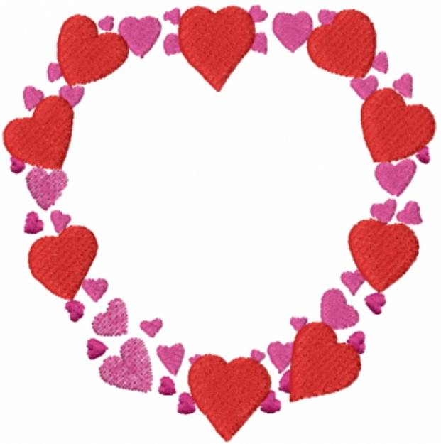 Picture of Heart Wreath Machine Embroidery Design
