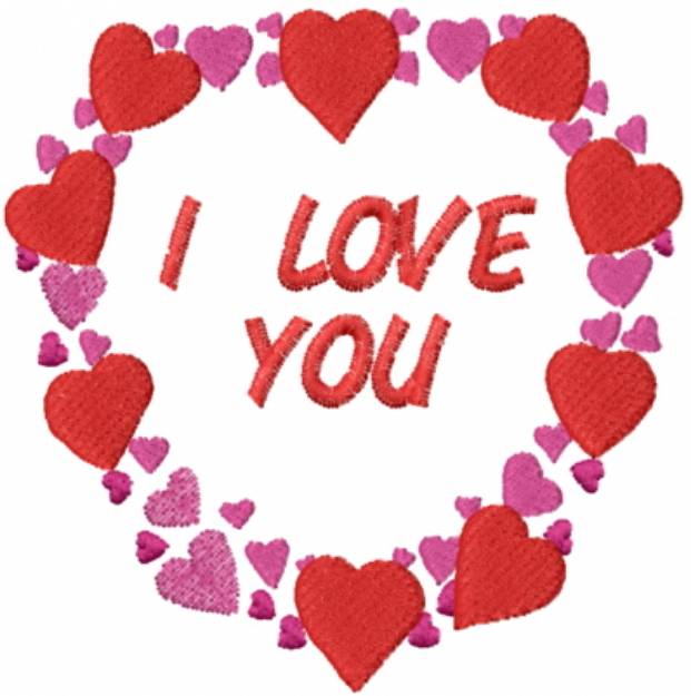 Picture of I LOVE YOU Machine Embroidery Design