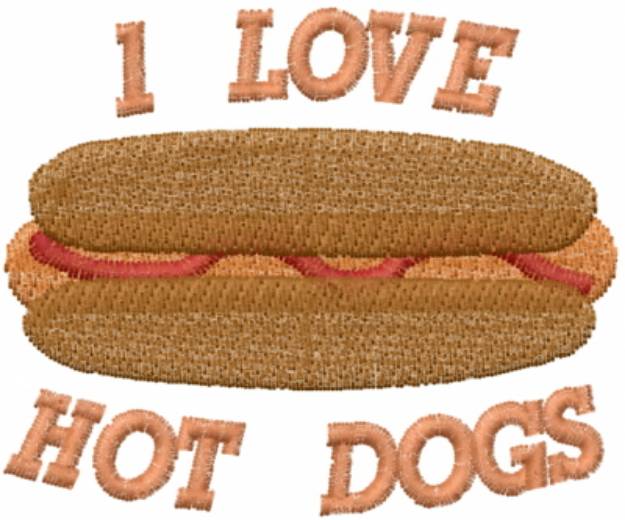 Picture of I LOVE HOT DOGS Machine Embroidery Design