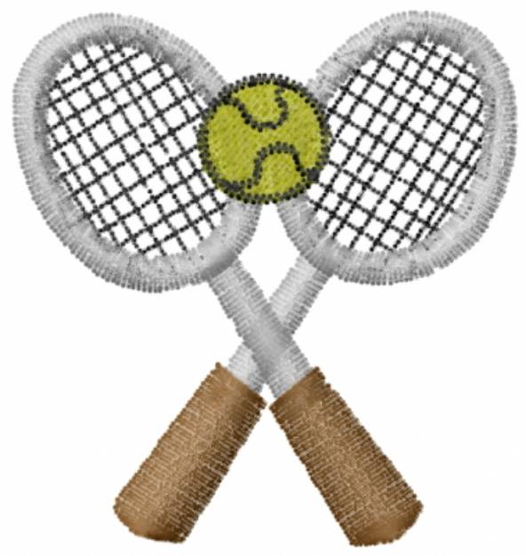 Picture of Tennis Racquets Machine Embroidery Design