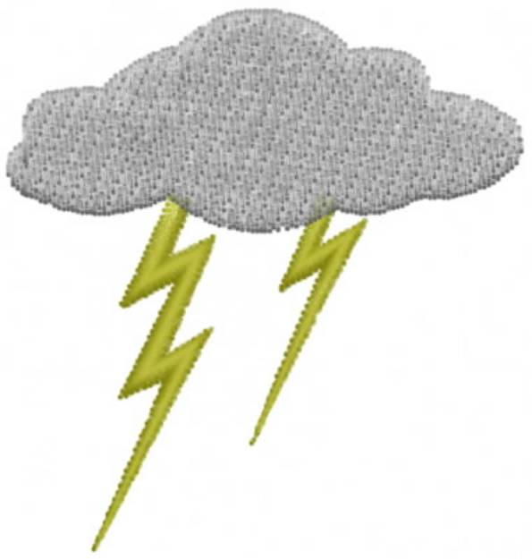 Picture of Clouds and Lighting Bolts Machine Embroidery Design