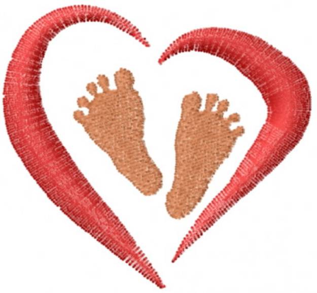Picture of Heart Feet Machine Embroidery Design