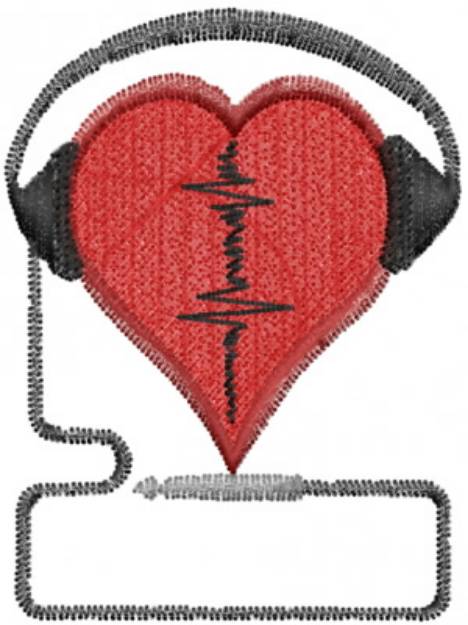Picture of Musical Heart Machine Embroidery Design