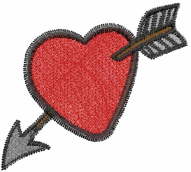 Picture of Heart and Arrow Machine Embroidery Design