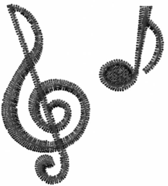 Picture of Musical Notes 2 Machine Embroidery Design