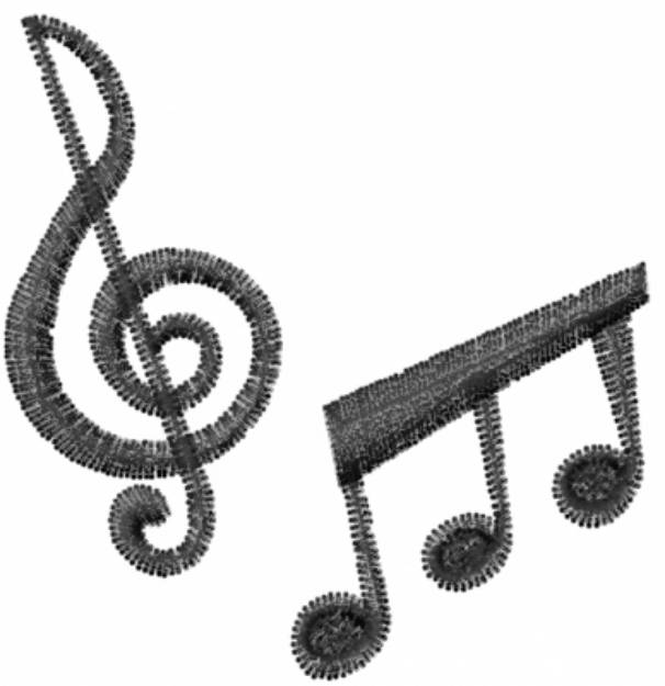 Picture of Musical Notes 3 Machine Embroidery Design